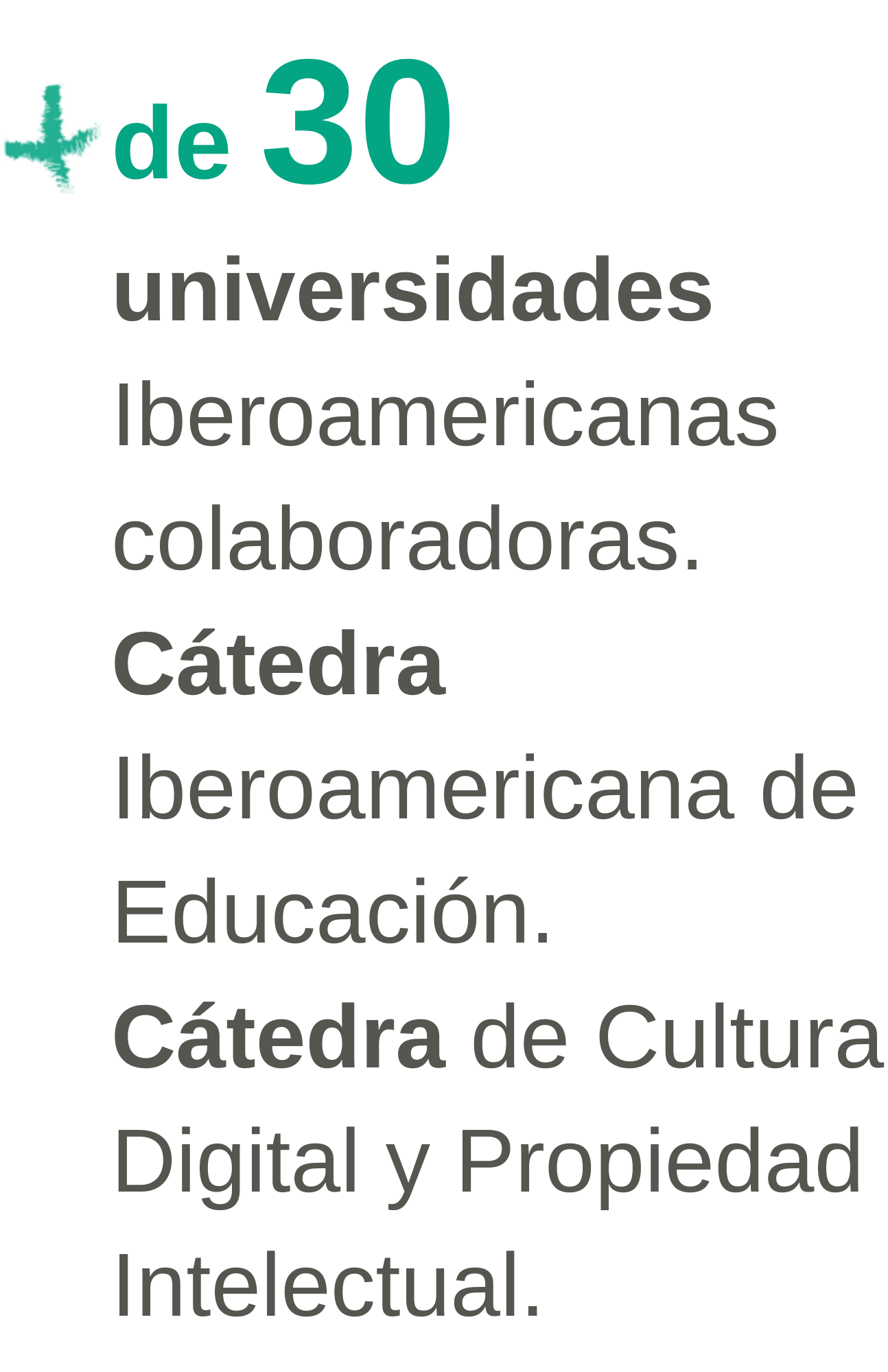 Más de 30 universidades iberoamericanas colaboradoras. Cátedra Iberoamericana de Educación. Cátedra de Cultura Digital y Propiedad Intelectual